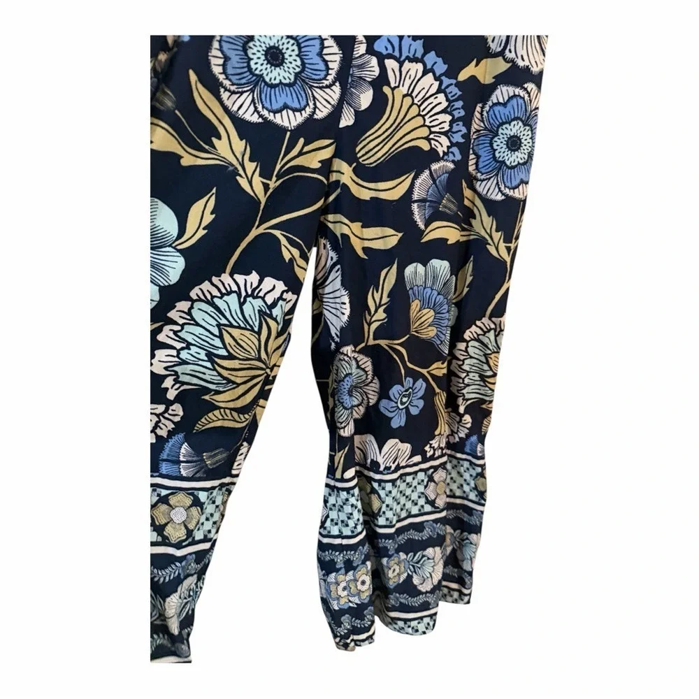 Free People Bali Albright Boho Floral 100% Cotton Jumpsuit Wide Leg Size XL NWT - Picture 4 of 9